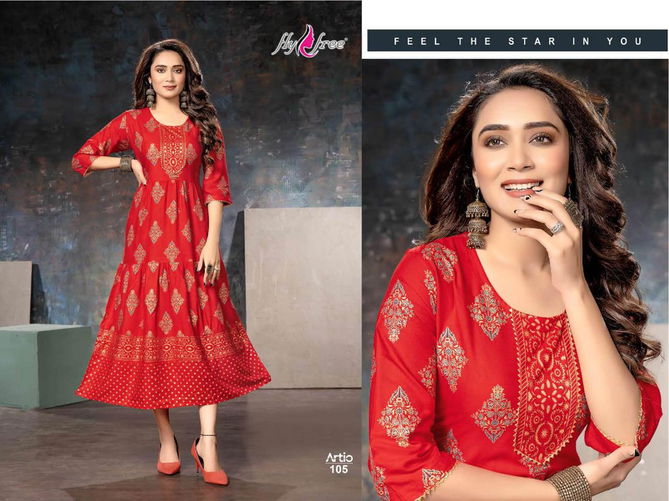 Fly Free Artio Casual Wear Wholesale Anarkali Kurti Collection